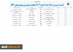 دروس گروه 102