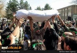 تشییع و تدفین دو شهید گمنام در پردیس شهید بهشتی مشهد