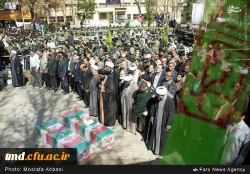 تشییع و تدفین دو شهید گمنام در پردیس شهید بهشتی مشهد