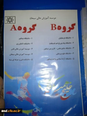 همزمان با اعیاد شعبانیه و هفته خوابگاهها انجام شد 
مسابقات فوتسال مراکز دانشگاهی شهرستان نیشابور  و صعود تیم دانشگاه فرهنگیان به فینال مسابقات