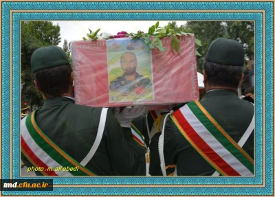 تشییع پیکر شهید سید علی منصوری از شهدای مدافع حرم در شهرستان نیشابور