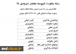 مشاوره ورودی 94