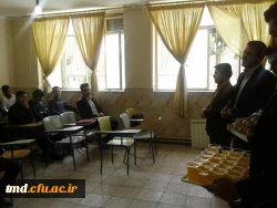 همزمان با 13 رجب و روز میلاد امیر المومنین ( ع) انجام شد : 
حضور دکتر رئوفیان در کلاسهای درس  جهت تبریک و توزیع شربت و شیرینی در بین دانشجویان  2