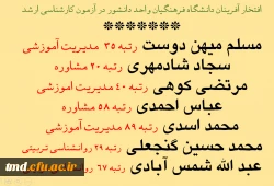 افتخار آفرینان مرحله استانی مسابقات فرهنگی