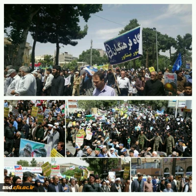 حضور پرشور و نشاط دانشجویان ، اساتید و کارکنان واحد دانشور در راهپیمایی روز جهانی قدس