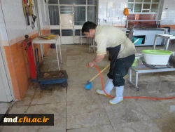 در راستای پیشگیری و مقابله با ویروس کرونا انجام شد : 
ضد عفونی و نظافت عمومی فضای سراهای دانشجویی ، کلاسها ، آشپزخانه و سالن های واحد دانشور  4