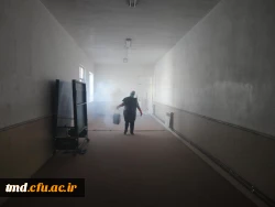 در راستای پیشگیری و مقابله با ویروس کرونا انجام شد : 
ضد عفونی و نظافت عمومی فضای سراهای دانشجویی ، کلاسها ، آشپزخانه و سالن های واحد دانشور  5