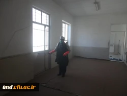 در راستای پیشگیری و مقابله با ویروس کرونا انجام شد : 
ضد عفونی و نظافت عمومی فضای سراهای دانشجویی ، کلاسها ، آشپزخانه و سالن های واحد دانشور  11