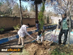 همزمان با هفته منابع طبیعی و روز درختکاری انجام شد : 
غرس چند اصله نهال در محوطه دانشگاه فرهنگیان واحد دانشور  2