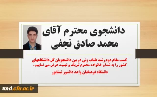 کسب مقام دوم رشته طناب زنی توسط دانشجوی محترم آقای صادق نجفی 