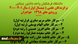 برگزیدگان علمی نیمسال اول دانشگاه فرهنگیان واحد دانشور نیشابور  7