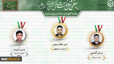 در مسابقات جشنواره تدریس کشوری انجام شد : 
درخشش آقای محسن قرونه دانشجوی ورودی 1398  و کسب مقام دوم کشوری در رشته آموزش ابتدائی 