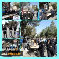 همزمان با فرارسیدن ایام اربعین حسینی انجام شد : 
برپایی موکب و پذیرایی از عزاداران  شرکت کننده در راهپیمایی جاماندگان اربعین حسینی  2