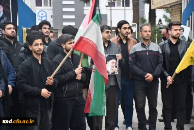 اجتماع دانشجویی در محکومیت حمله دشمن آمریکایی صهیونی و شهادت رساندن امام امت